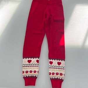 Hanna Andersson Red fair isle heart pants